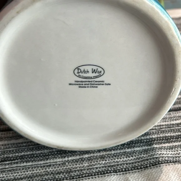 Dutch Wax Hand Painted Peacock Floral Pitcher Coastline Import - Picture 5 of 5